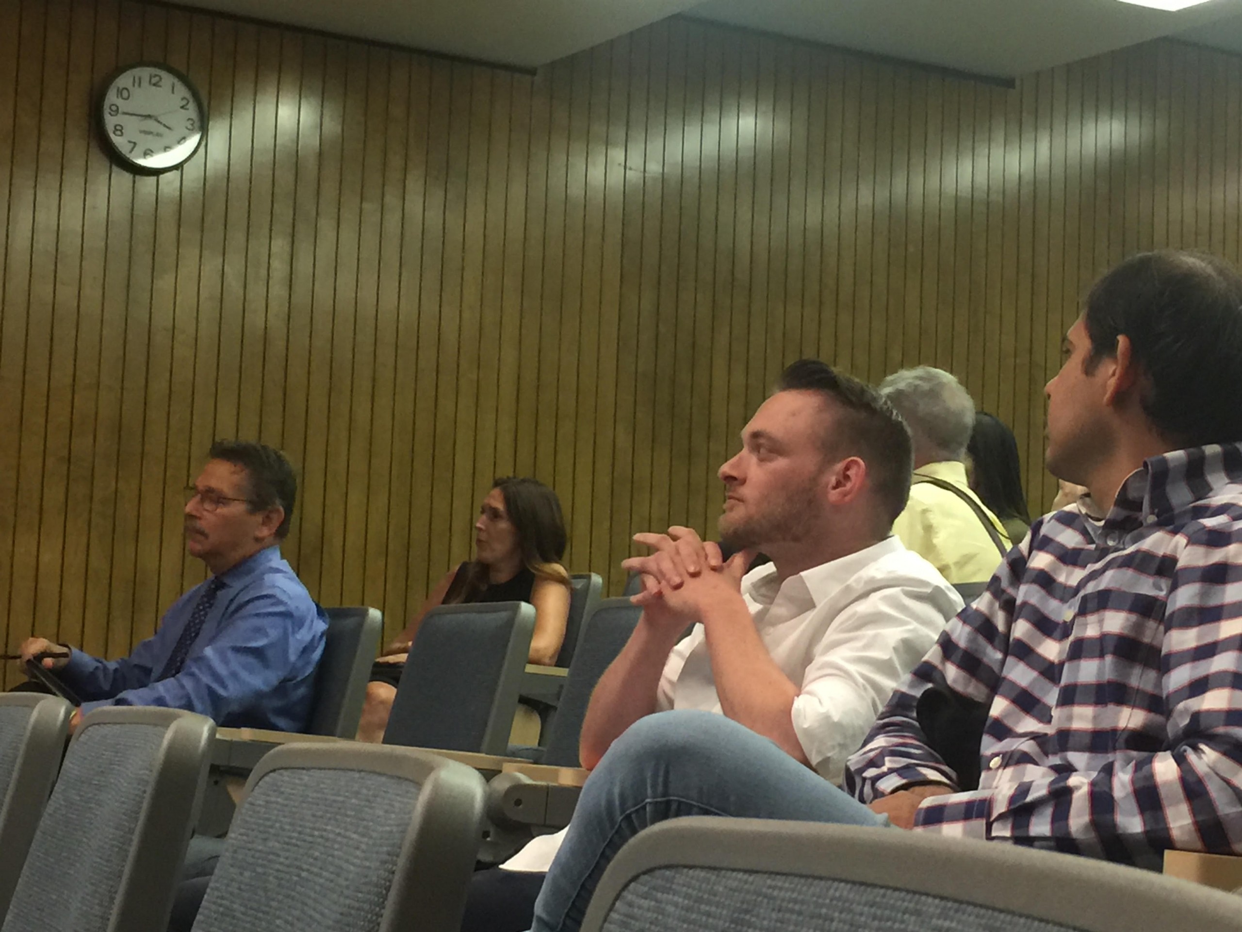 An audience listening to Brian Truong's dissertation defense.
