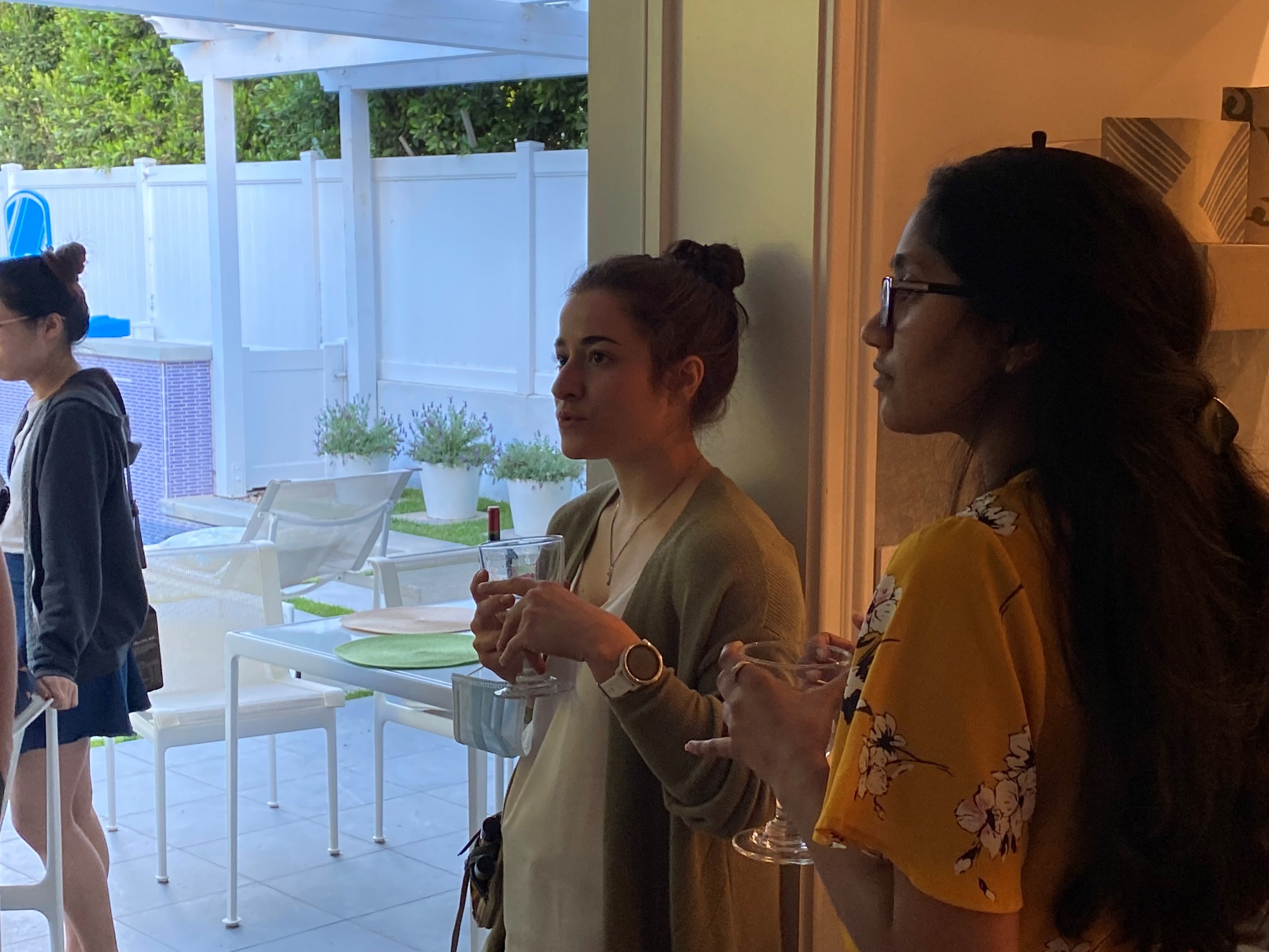 Several members of the lab conversing